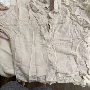 Banana Republic Light Beige Casual Button-Down Shirt